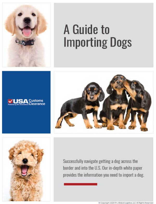 A Guide to Importing Dogs Cover Page