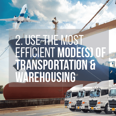 A cargo plan flies over a shipping vessel and multiple trucks