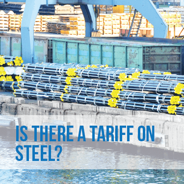 Steel ready to be loaded at an ocean port