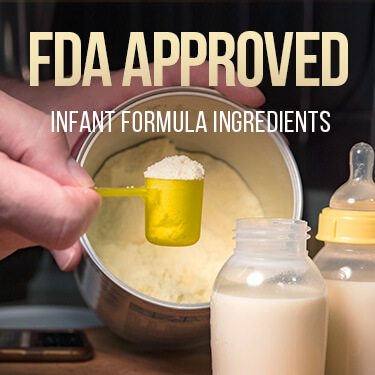 Importing baby formula to usa open can of formula with someone holding a full scoop in front