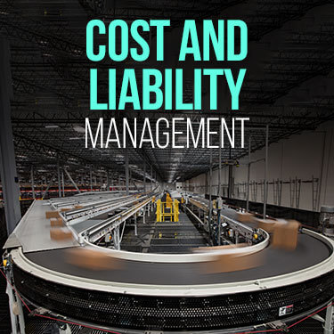 high speed photo of packages on a conveyor loop
