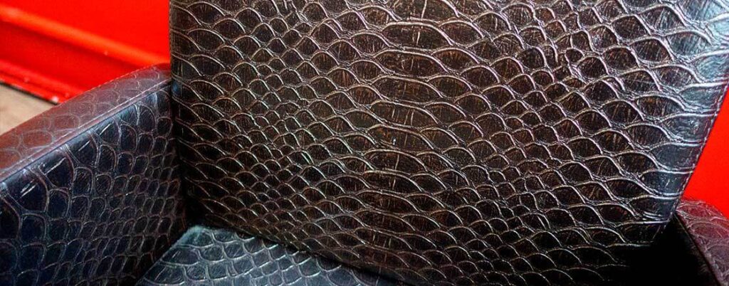 armchair with crocodile skin pattern