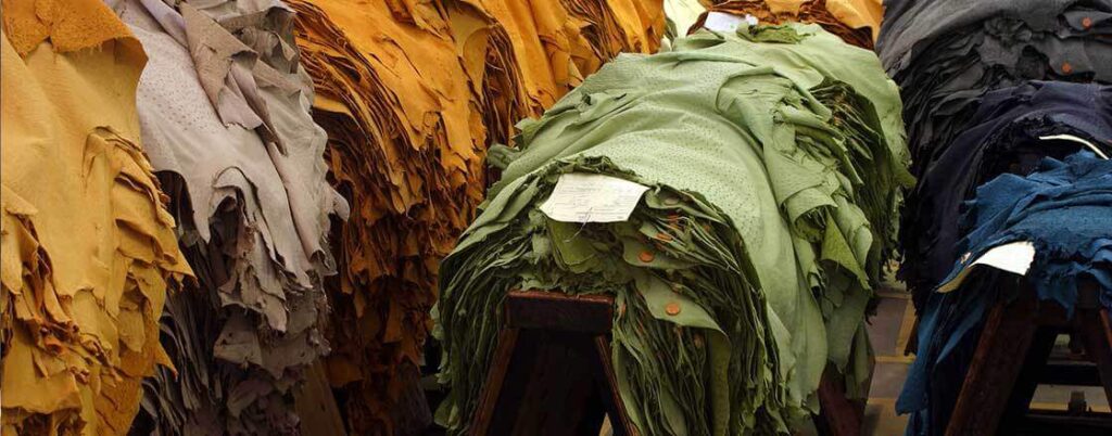 importing leather good to usa stacks of color dyed leather