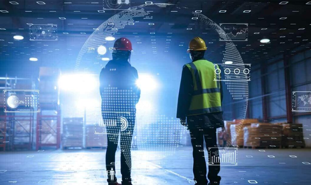 Two CBP officers get ready to inspect cargo that requires an import license.