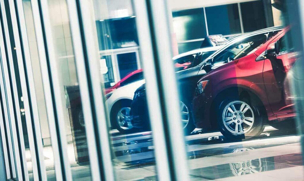 Cars in the showroom after being imported to the U.S.