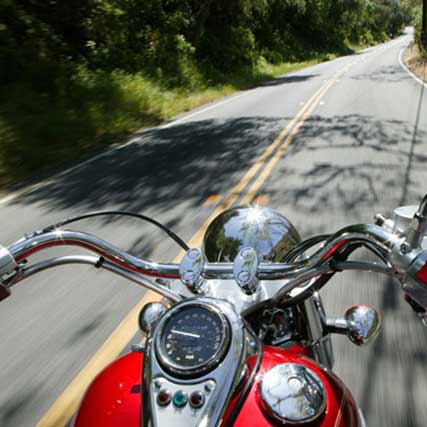 Ride Your Dream Motorcycle - View of road from motorcycle driver's seat