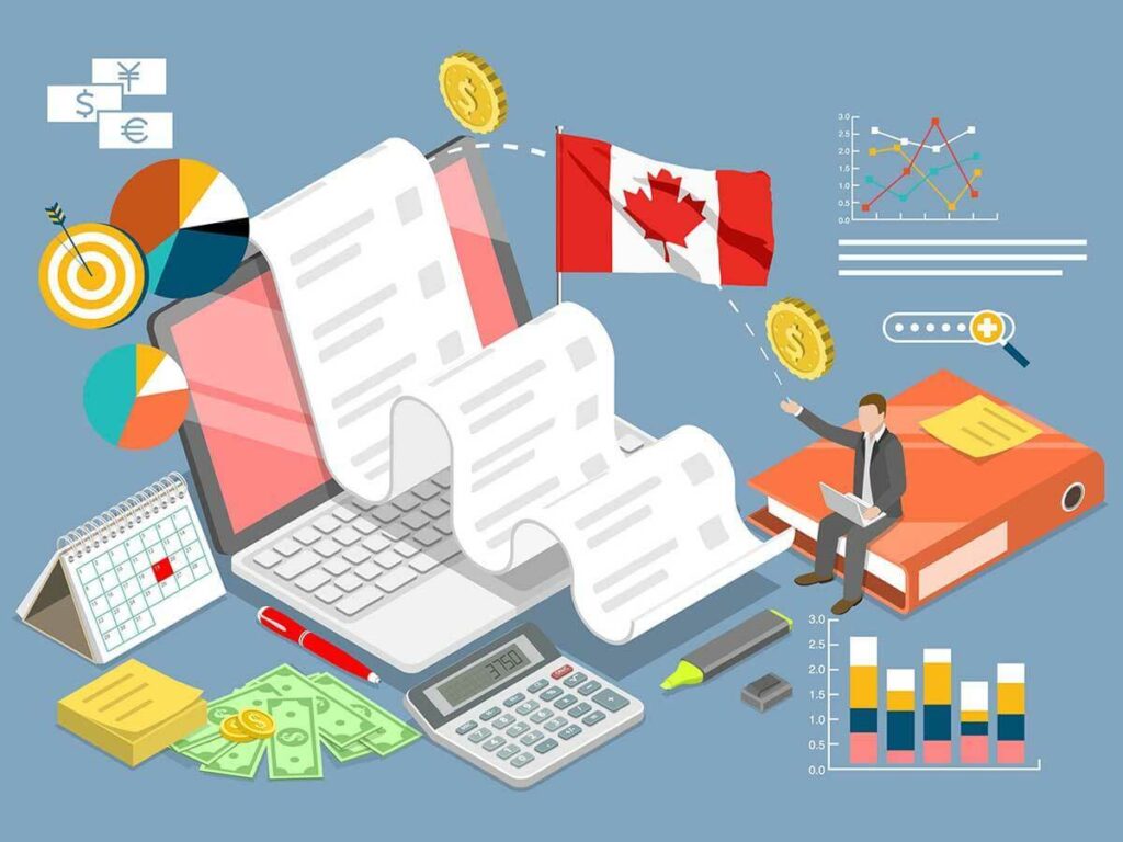 A graphic representation of the numerous tasks involved in CARM. A person multitasking various acts represented by a laptop, coins, currency symbols, and documents.