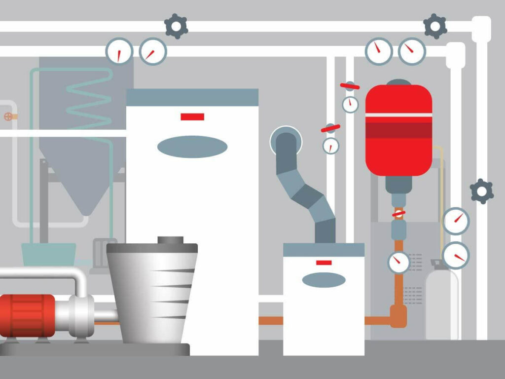 Machinery in a warehouse